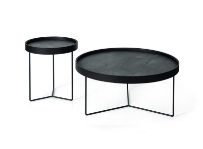 Coffee table 2x Living room Coffee Table Black stainless steel Side tables Tables